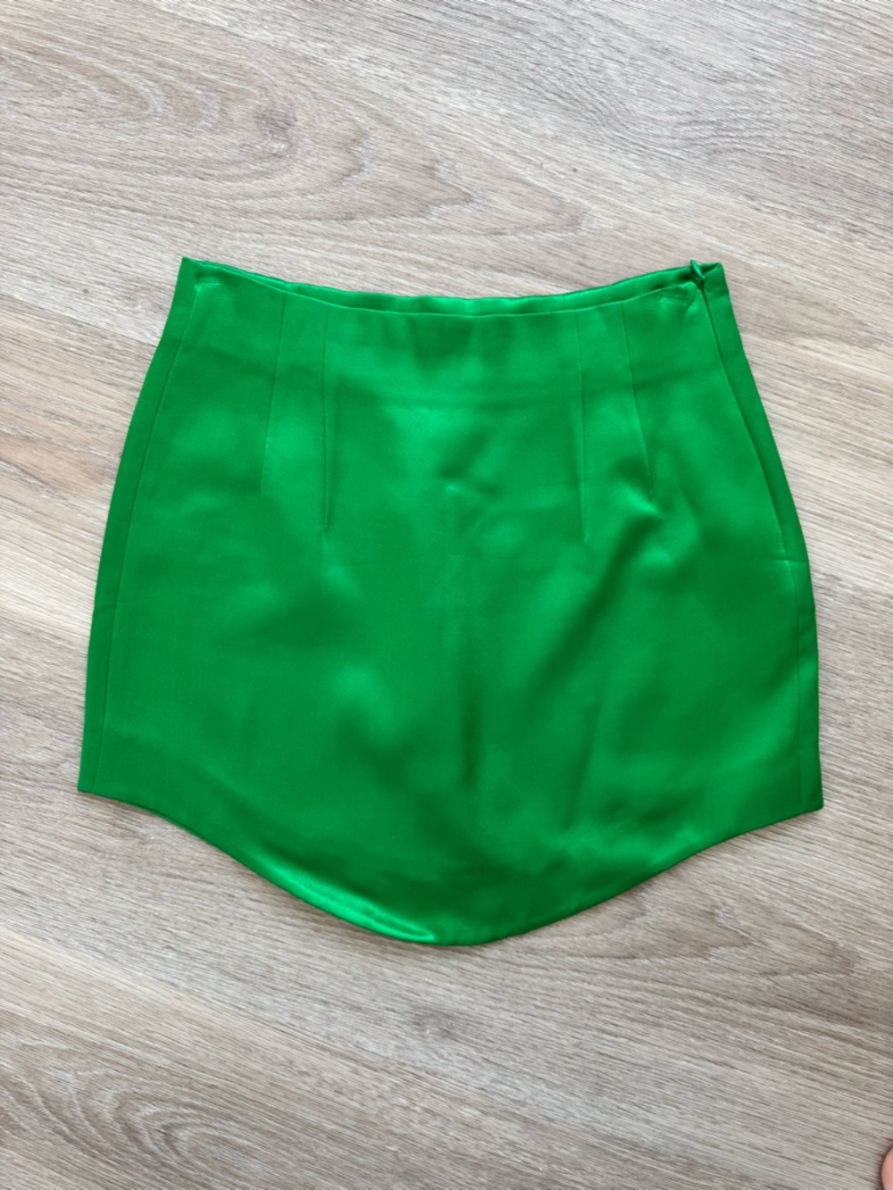 Zara Emerald Satin Mini Skirt